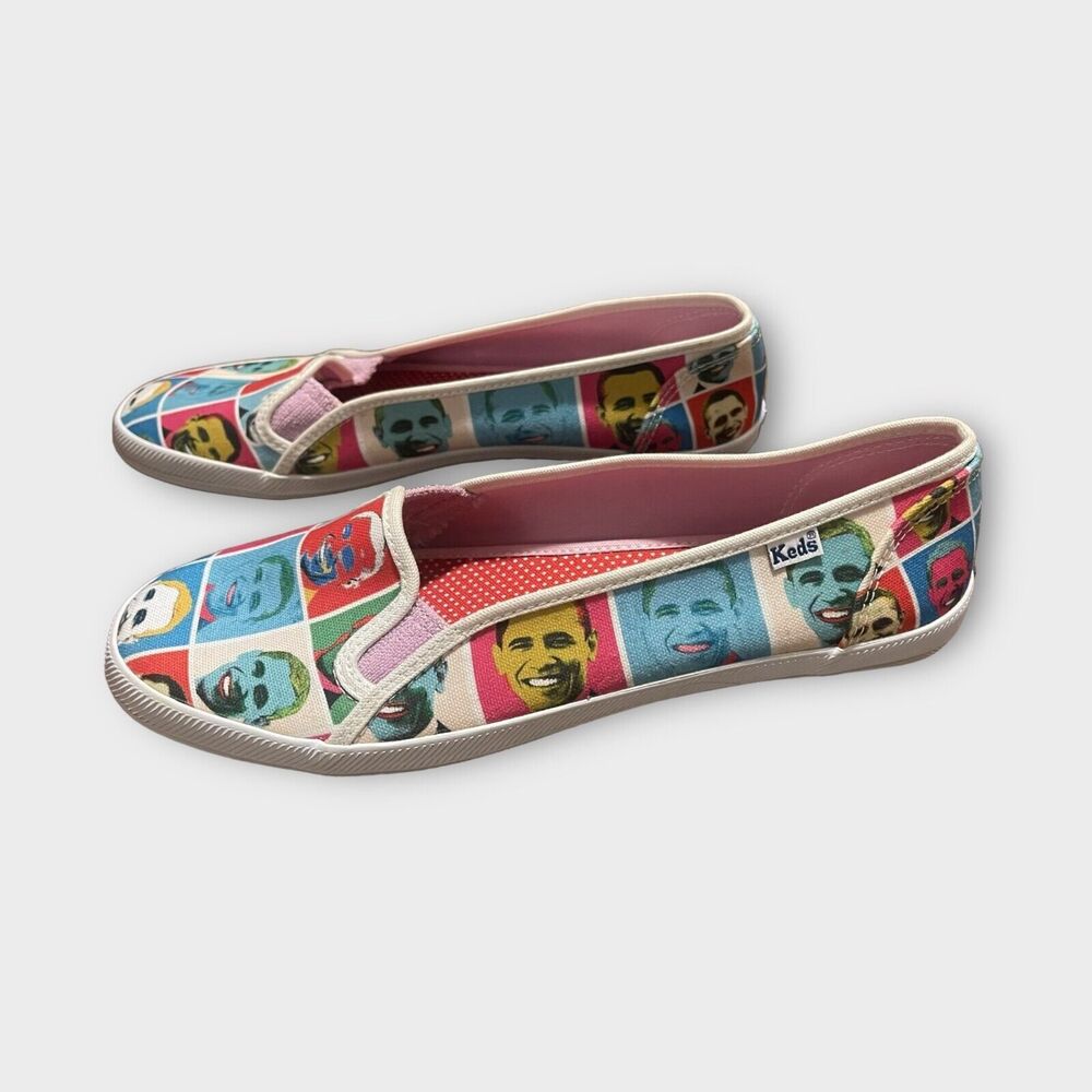 Keds President Barack Obama Slip-on Shoes Warhol Pop Art Sneakers Sz 9.5 - Picture 3 of 6